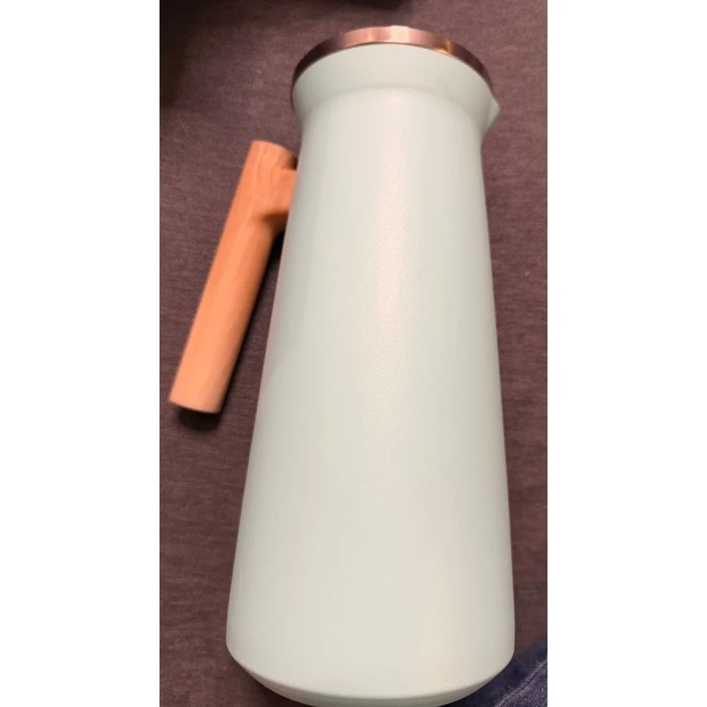 Hydrapeak Stainless Steel Insulated Carafe Pitcher Mint Green‎ Wood Handle 50oz